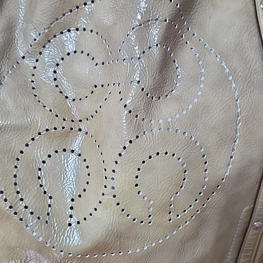 Coach Audrey 17036 Patent Leather Slouchy Tote Bag Distressed